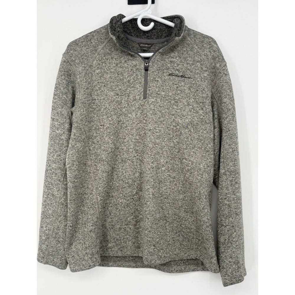 Eddie Bauer Men's Gray 1/4 Zip Pullover Large
